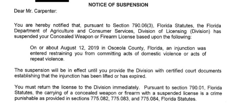 Florida Man Loses CC License and Guns Over Mistaken Identity Florida Man Loses CC License and Guns Over Mistaken Identity