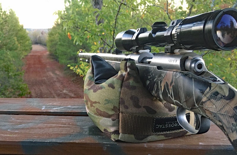 Modern muzzleloading: Using a Crosstac bag with my Savage inline. (Photo © Russ Chastain)