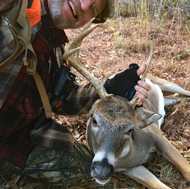 The best buck I've ever taken with a muzzleloader... and one of the most unique. (Photo © Russ Chastain)