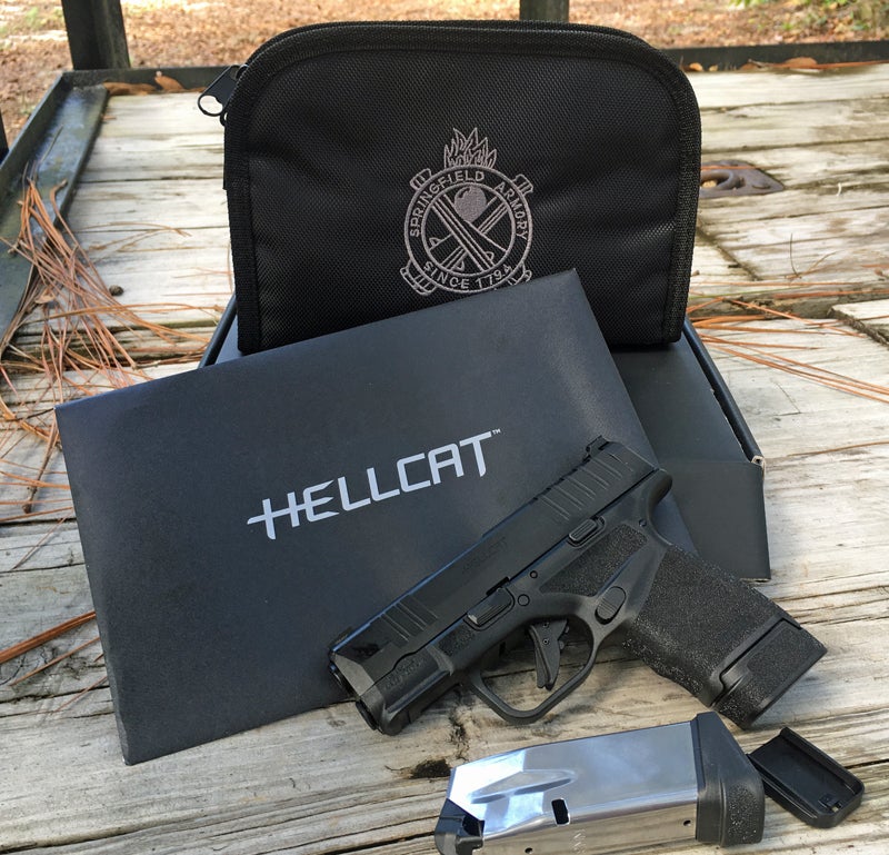 Springfield Armory Hellcat pistol with included accessories. (Photo © Russ Chastain)