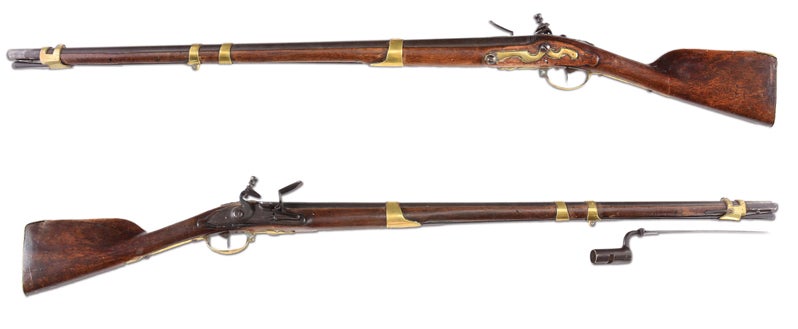 Both sides of the famous Bunker Hill Musket