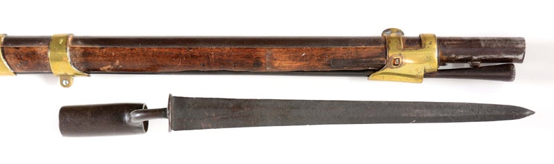 Bunker Hill Musket's muzzle and bayonet