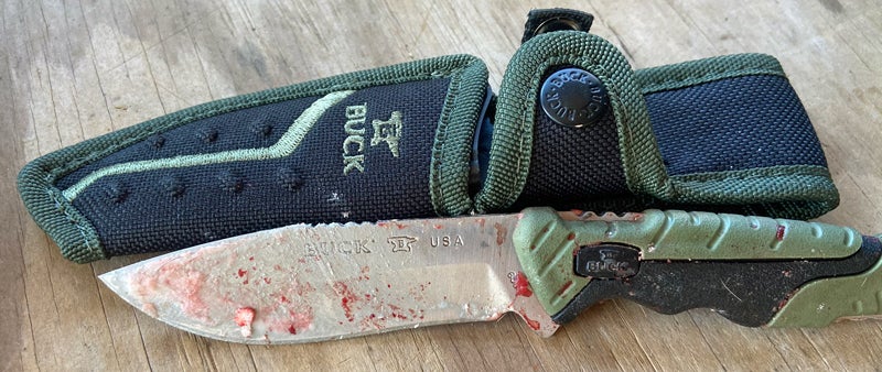 Buck 658 Pursuit Small fixed-blade hunting knife with sheath (Photo © Russ Chastain)