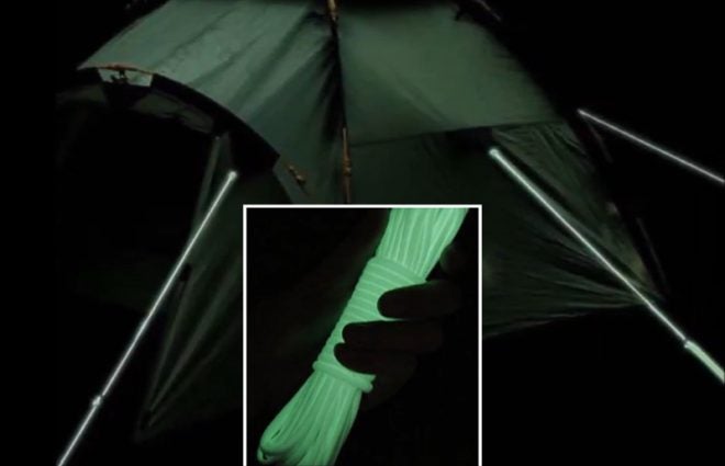 Glowing Tent Ropes to Prevent Tripping