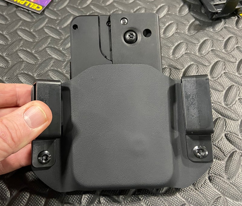 Back of cell phone pistol holster. (Photo © Russ Chastain)