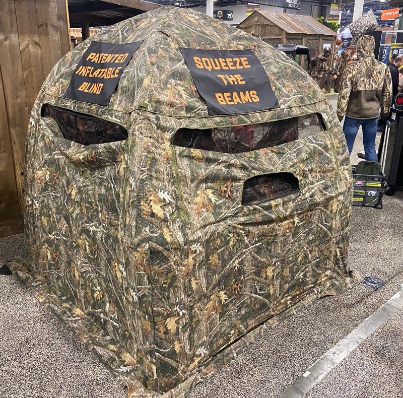 Large inflatable TrueTimber hunting blind. (Photo  Russ Chastain)