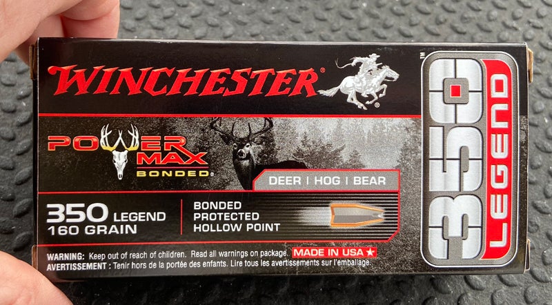 New Load for the Winchester 350 Legend: 160-grain Power Max Bonded JHP. (Photo © Russ Chastain)