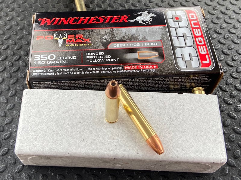 New Load for the Winchester 350 Legend: 160-grain Power Max Bonded JHP. (Photo © Russ Chastain)