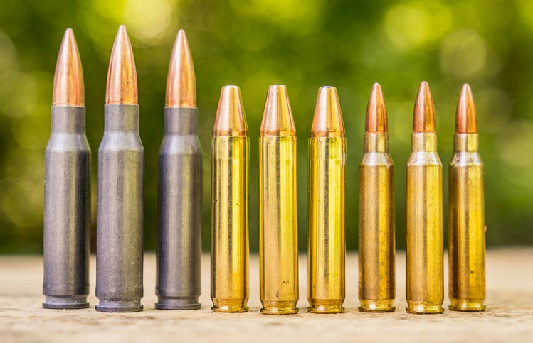 7.62x39 (L), 350 Legend (C), and 5.56 NATO (R) (Image: Wideners)