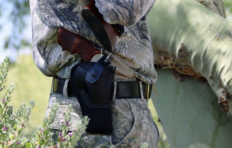 Galco Switchback belt holster in use