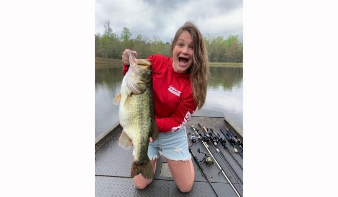 Check Out This Happy Girl With Her Huge Bass