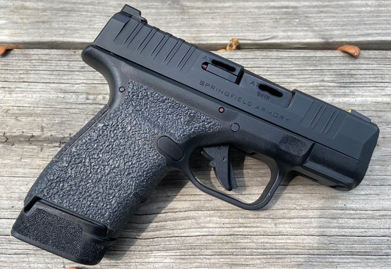 Springfield Armory Hellcat with 13-round magazine and Talon Grips. (Photo © Russ Chastain)