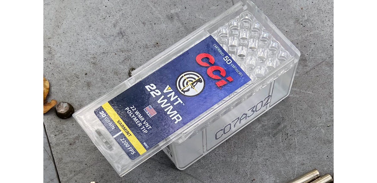 CCI 22 WMR VNT ammo package. (Photo © Russ Chastain)