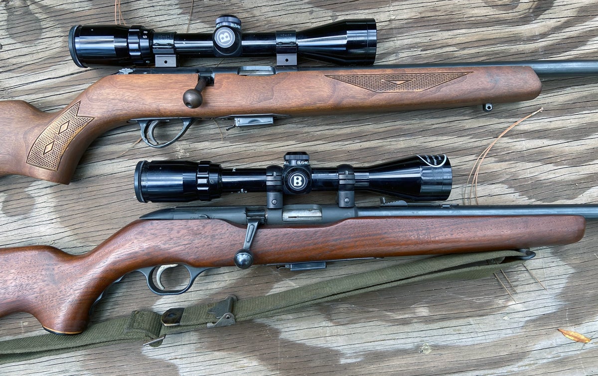 These rifles are old, but they've served well. Savage 65M (top) and Mossberg Chuckster 640KA. (Photo © Russ Chastain)