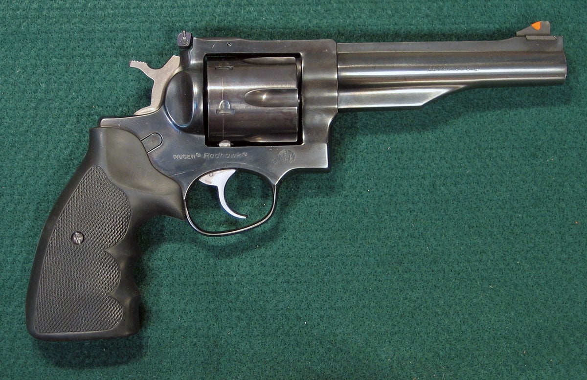 Right side of Ruger Redhawk 44 magnum double action revolver. (Photo © Russ Chastain)