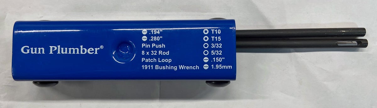 handgun Gun Plumber Back of Gun Plumber handgun tool. (Photo © Russ Chastain)