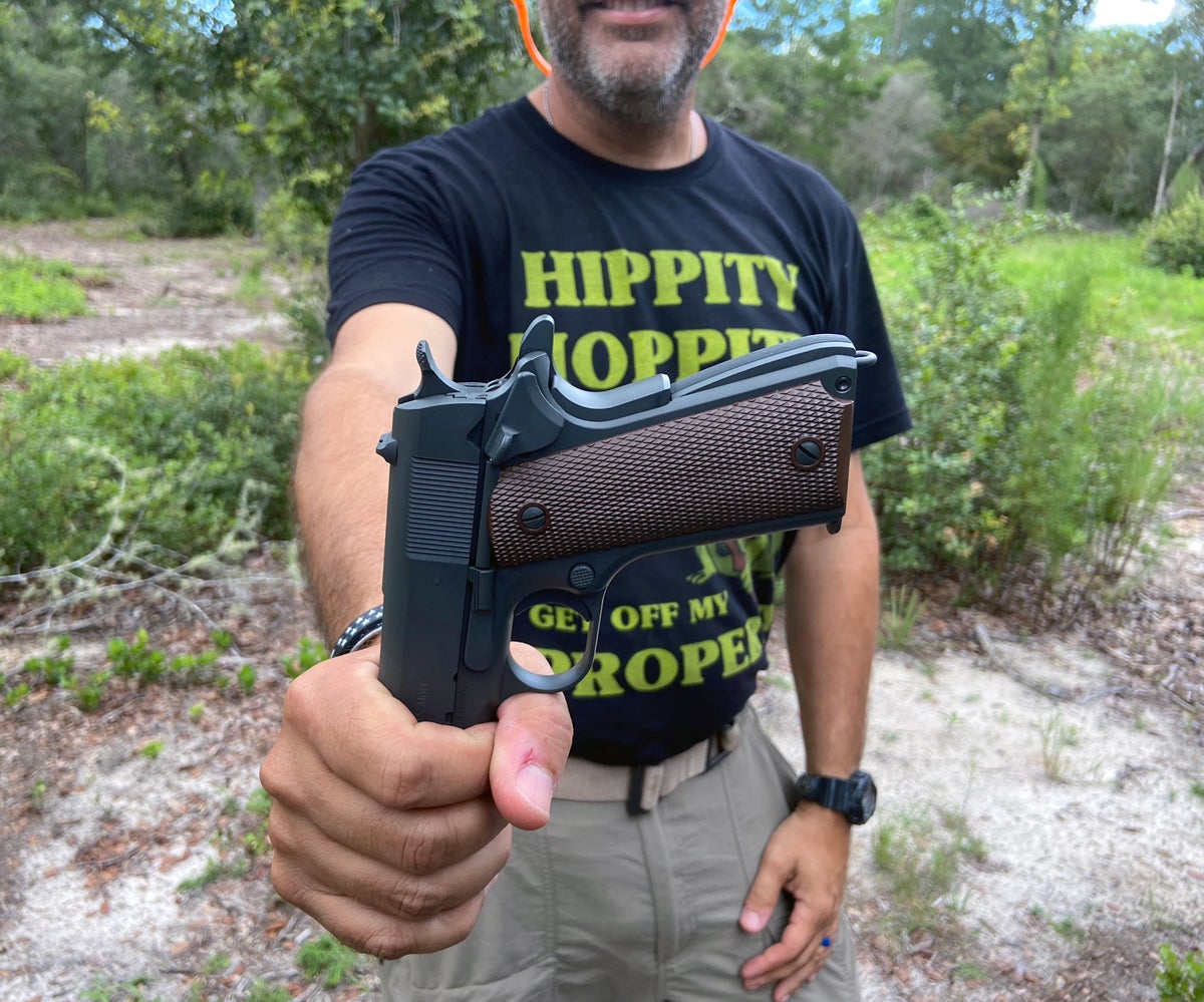 SDS Imports 1911A1 "US Army" model pistol in 45 ACP. (Photo © Russ Chastain)