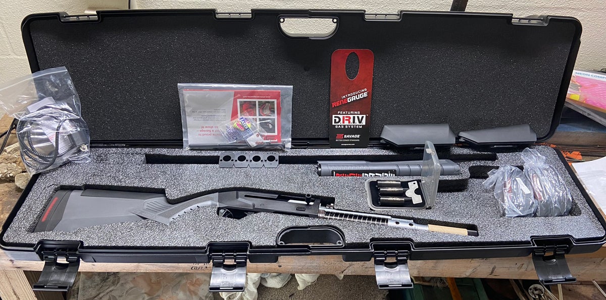 The factory case is set up to hold the broken-down shotgun with all accessories. (Photo © Russ Chastain)