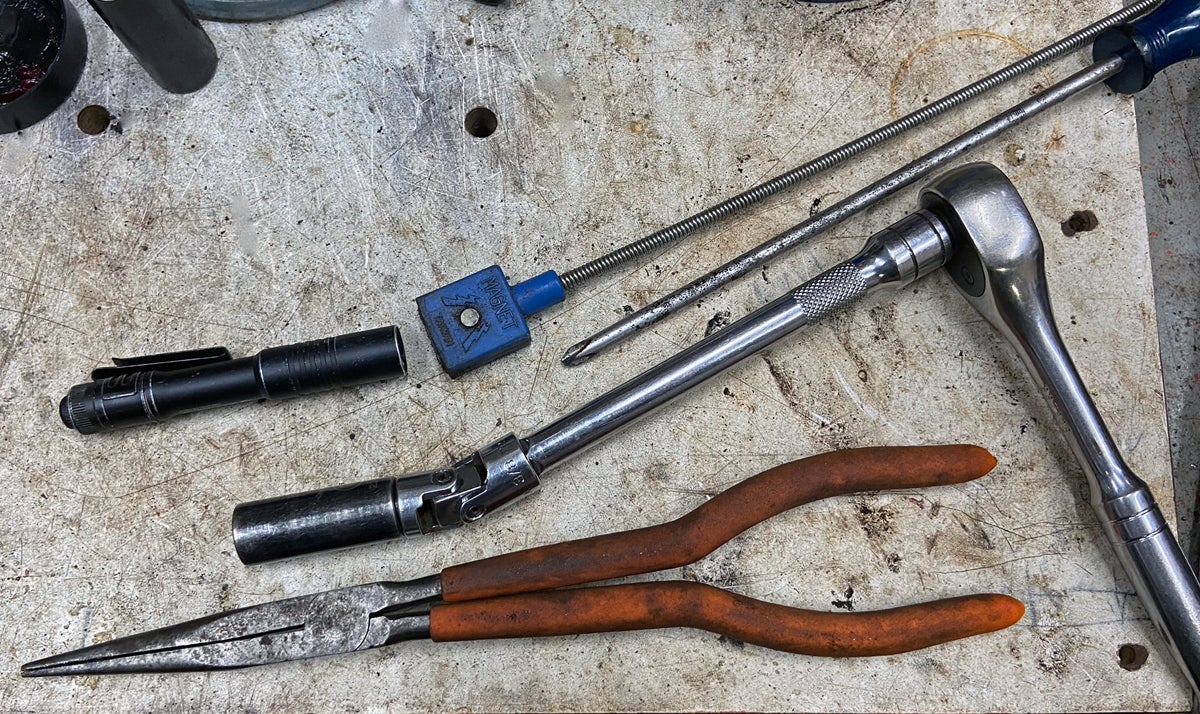 I needed all of these tools to adjust the butt stock fit. (Photo © Russ Chastain)