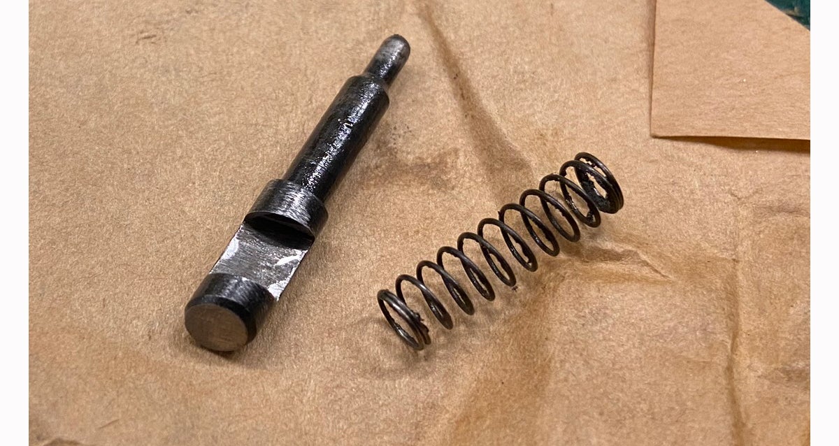 Firing pin and spring nice & clean. (Photo © Russ Chastain)