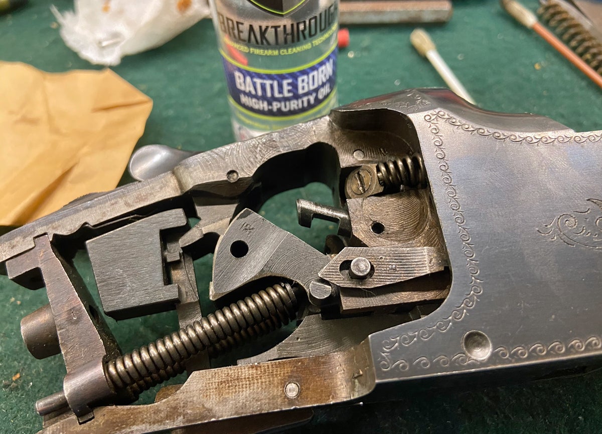 Firing pin partially inserted in frame. (Photo © Russ Chastain)