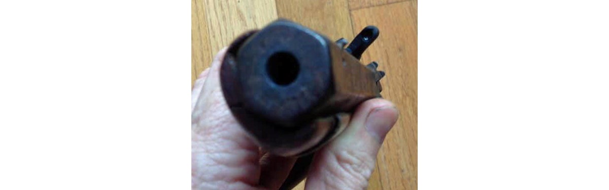 The muzzle of the hand-made pistol. (Image: Randy Snider, used by permission)