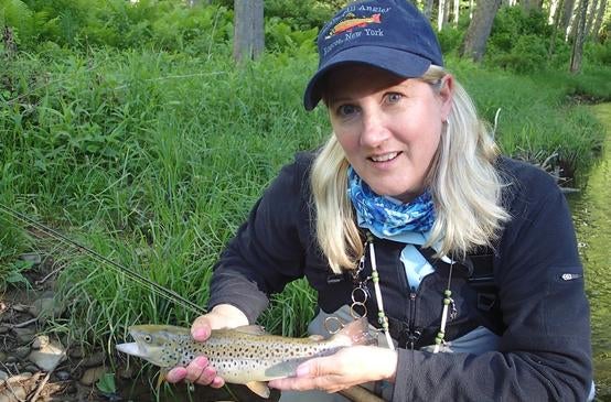 Lindsay Agness shows off trout