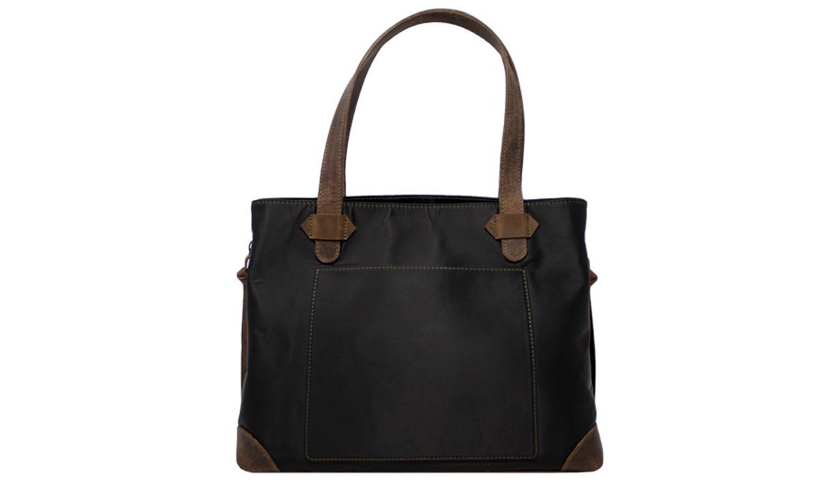 Versacarry concealed carry purse in black vinyl.