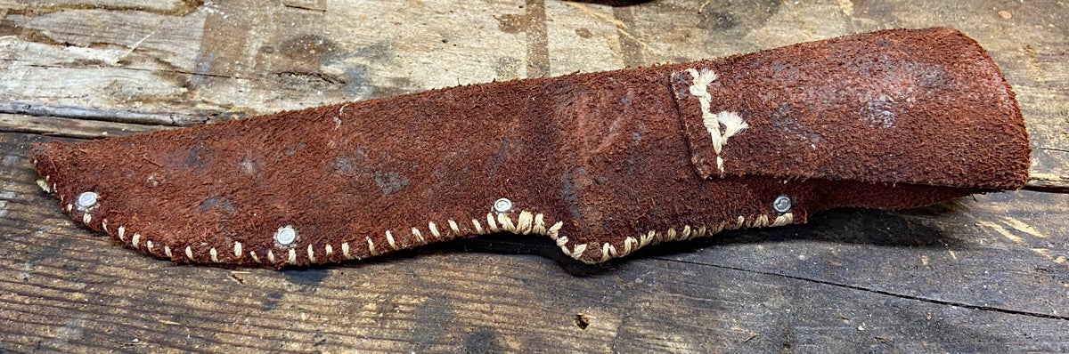 Homemade leather sheath. (Photo © Russ Chastain)