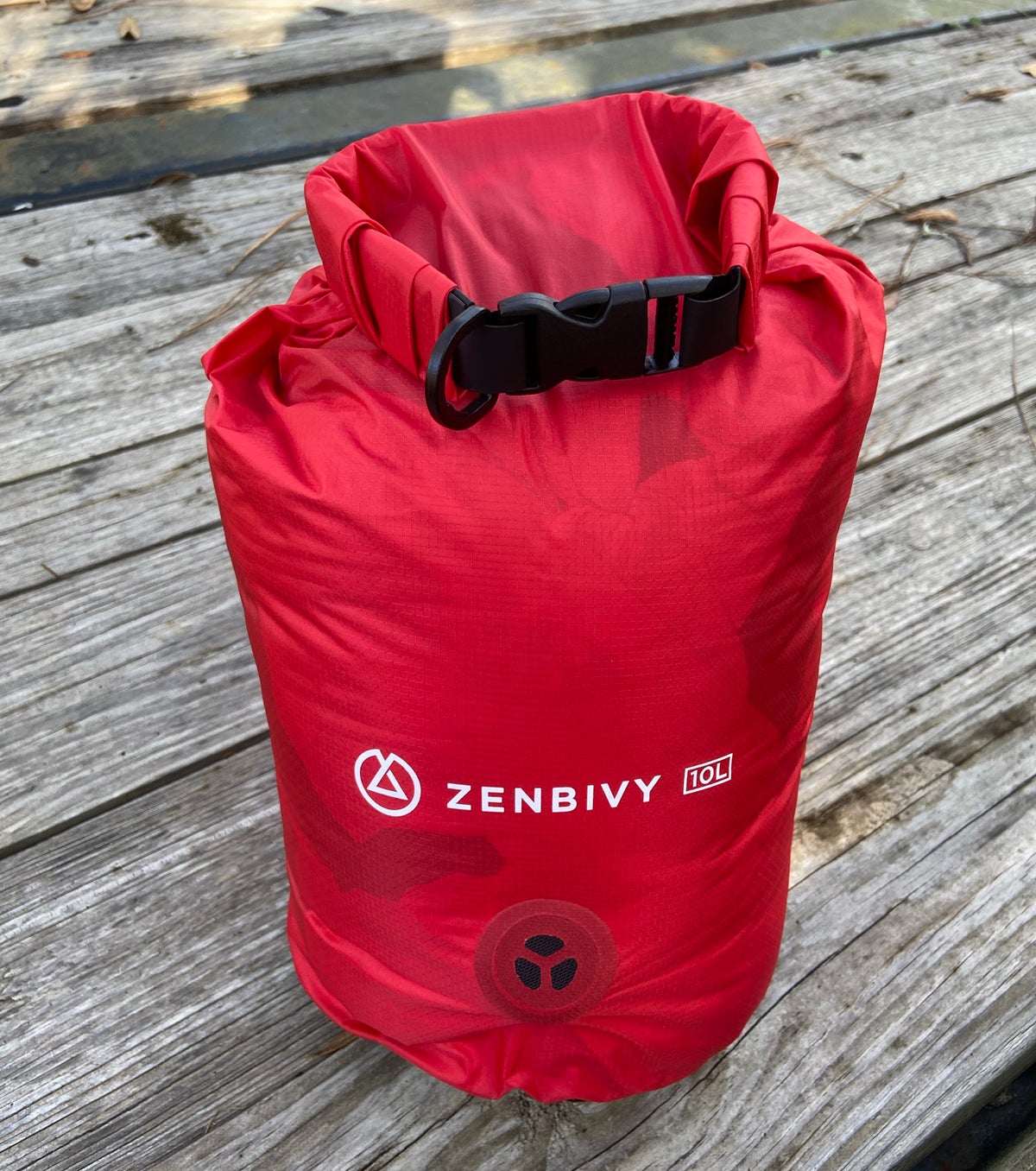 Zenbivy Dry Sack 10L Compressible Bag with Light Quilt inside (Photo © Russ Chastain)