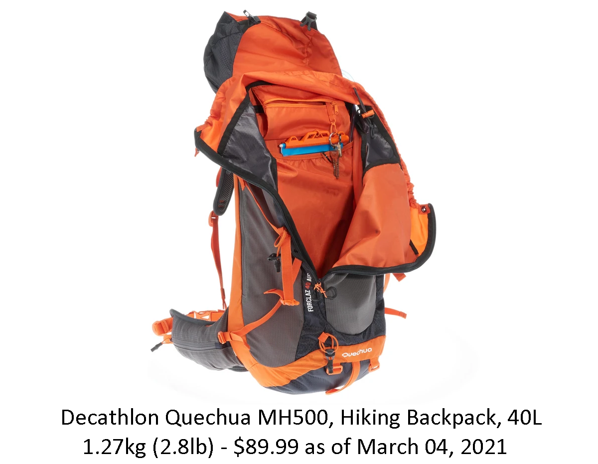 Decathalon Quechua MH500, Hiking Backpack, 40L