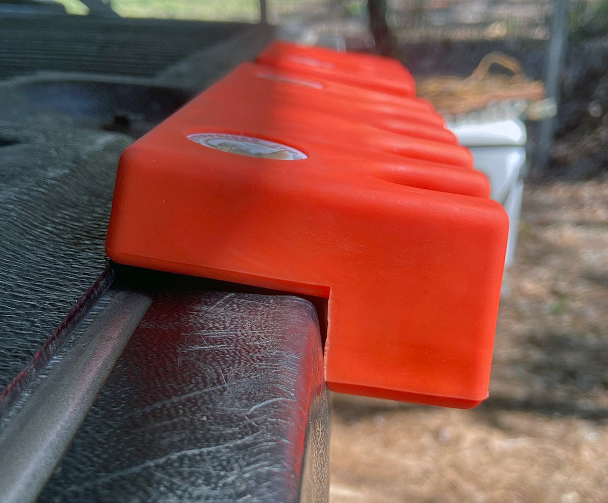 Gun Caddy on 2001 Chevy truck tailgate (Photo © Russ Chastain)