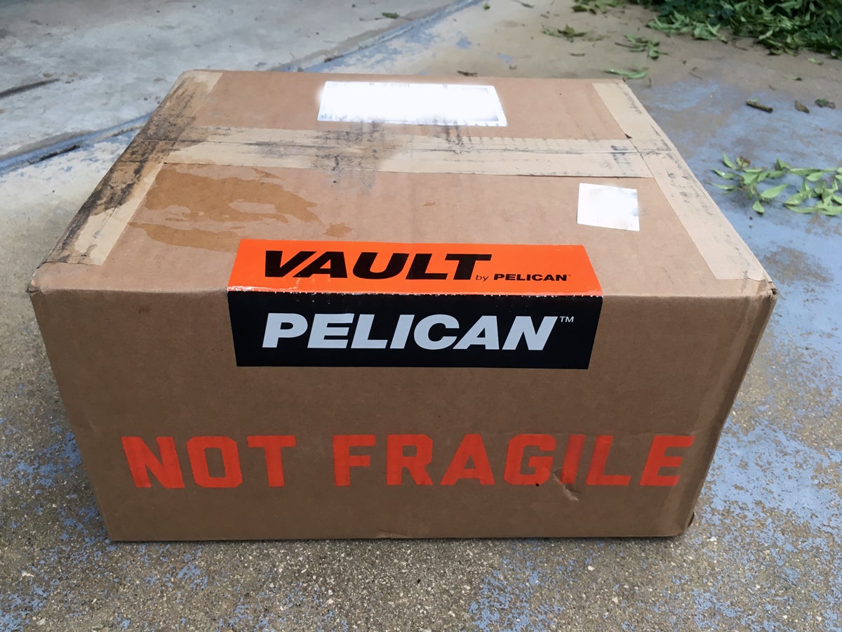 burly steel-lined holes My Vault case came in this box. (Photo © Russ Chastain)