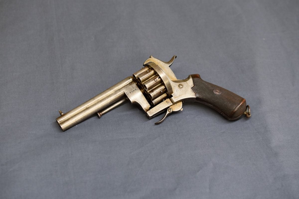 POTD: 20 Shot 7.65mm Lefaucheux Pinfire Revolver POTD: 20 Shot 7.65mm Lefaucheux Pinfire Revolver