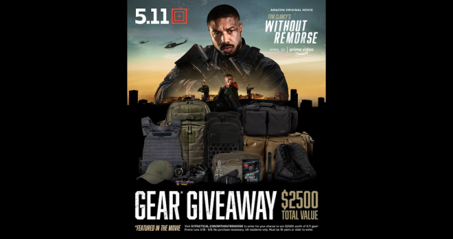 Amazon Studios & 5.11 Tactical $2.5K Giveaway for “Without Remorse”