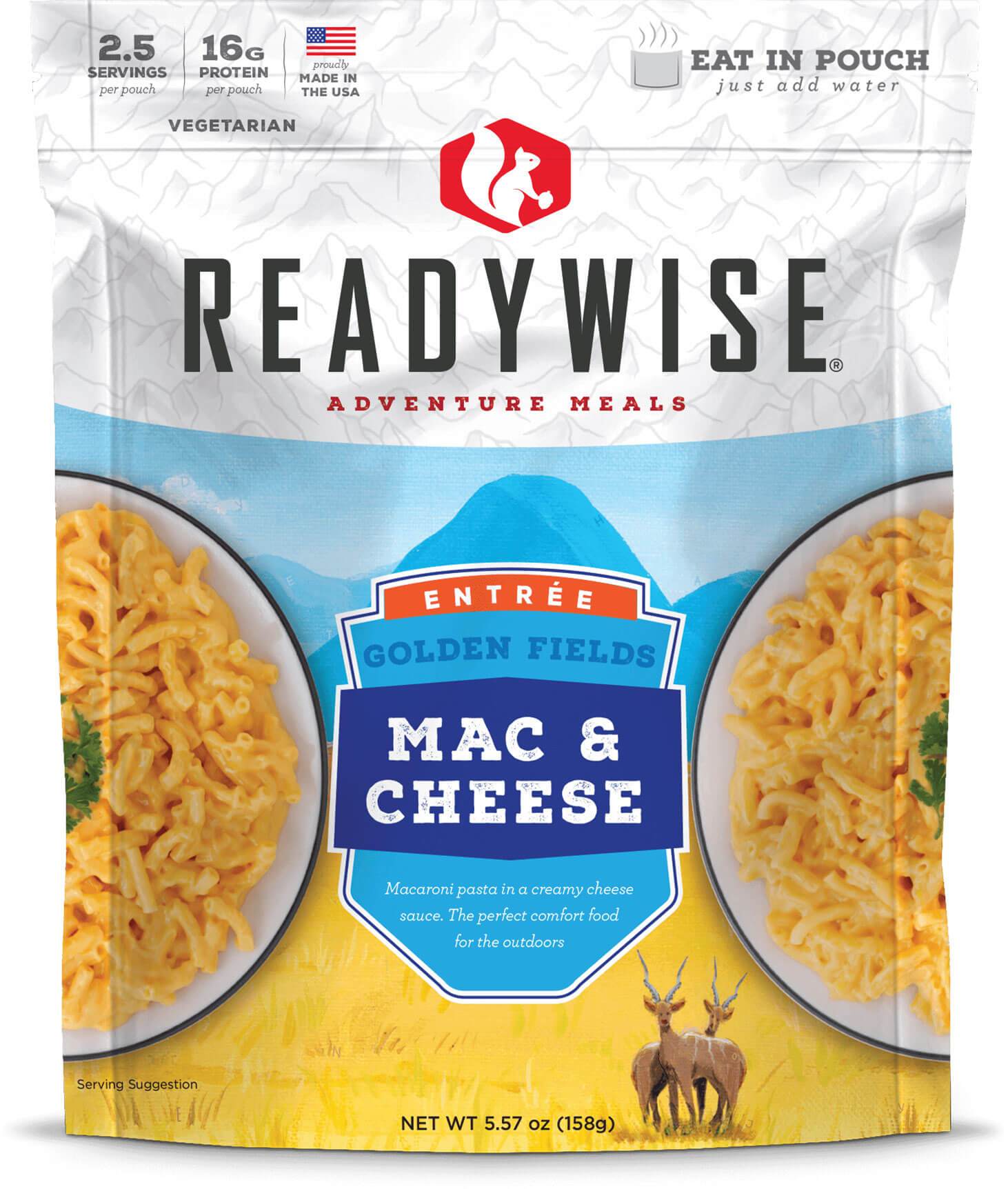 Readywise Adventure Meals Golden Fields Mac & Cheese mac and cheese MRE Macaroni Camping recipe food hiking