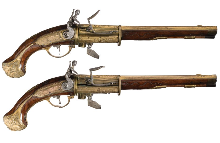 POTD: Pair of Revolving Flintlocks by Johann Adam Knod POTD: Pair of Revolving Flintlocks by Johann Adam Knod