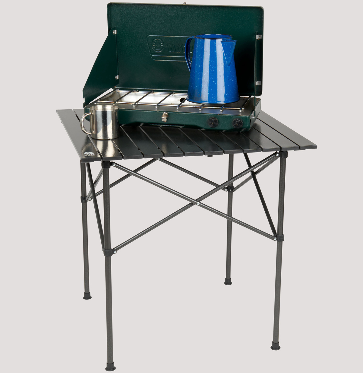 EASY ROLL UP ALUMINUM TABLE camping enough easy-rollcar camping roll-top design set breeze