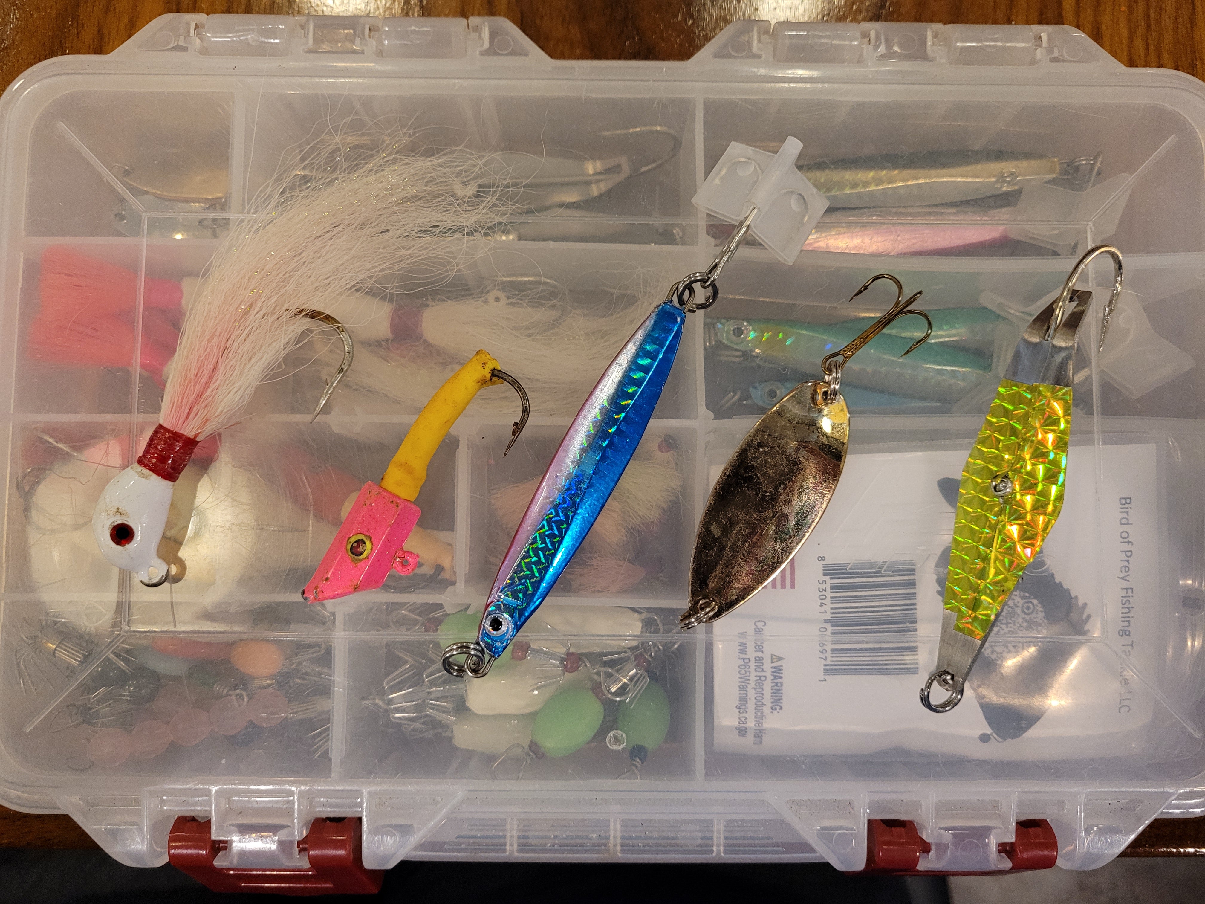 bucktail, hex jig, colt sniper jig, gold spoon, kraken spoon