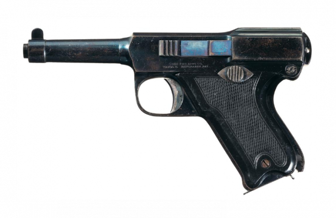POTD: 32 S&W Union Fire Arms Reifgraber Patent Semi-Automatic Pistol