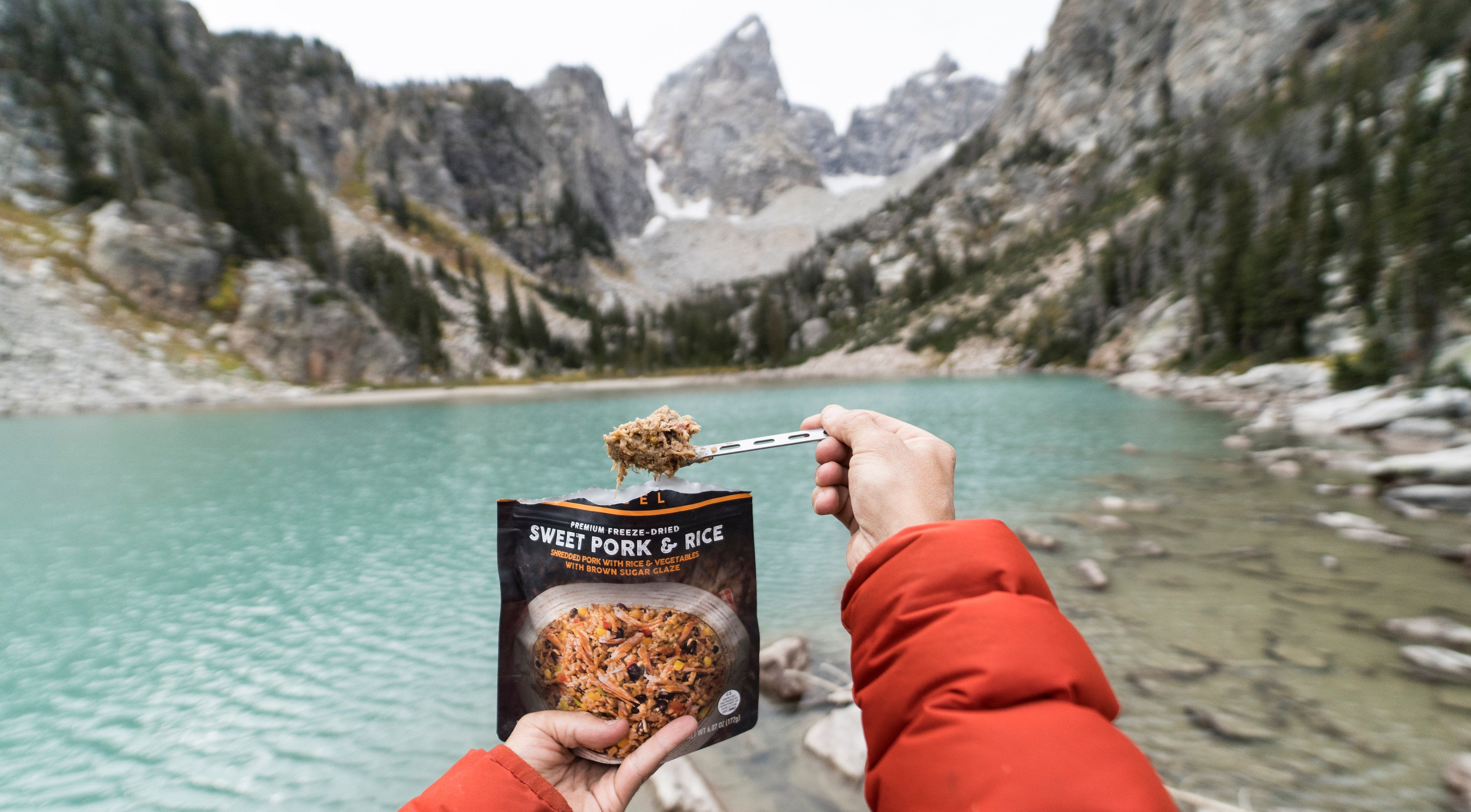 sweet pork rice premium ingredients freeze dried packaged PEAK REFUEL SWEET PORK & RICE