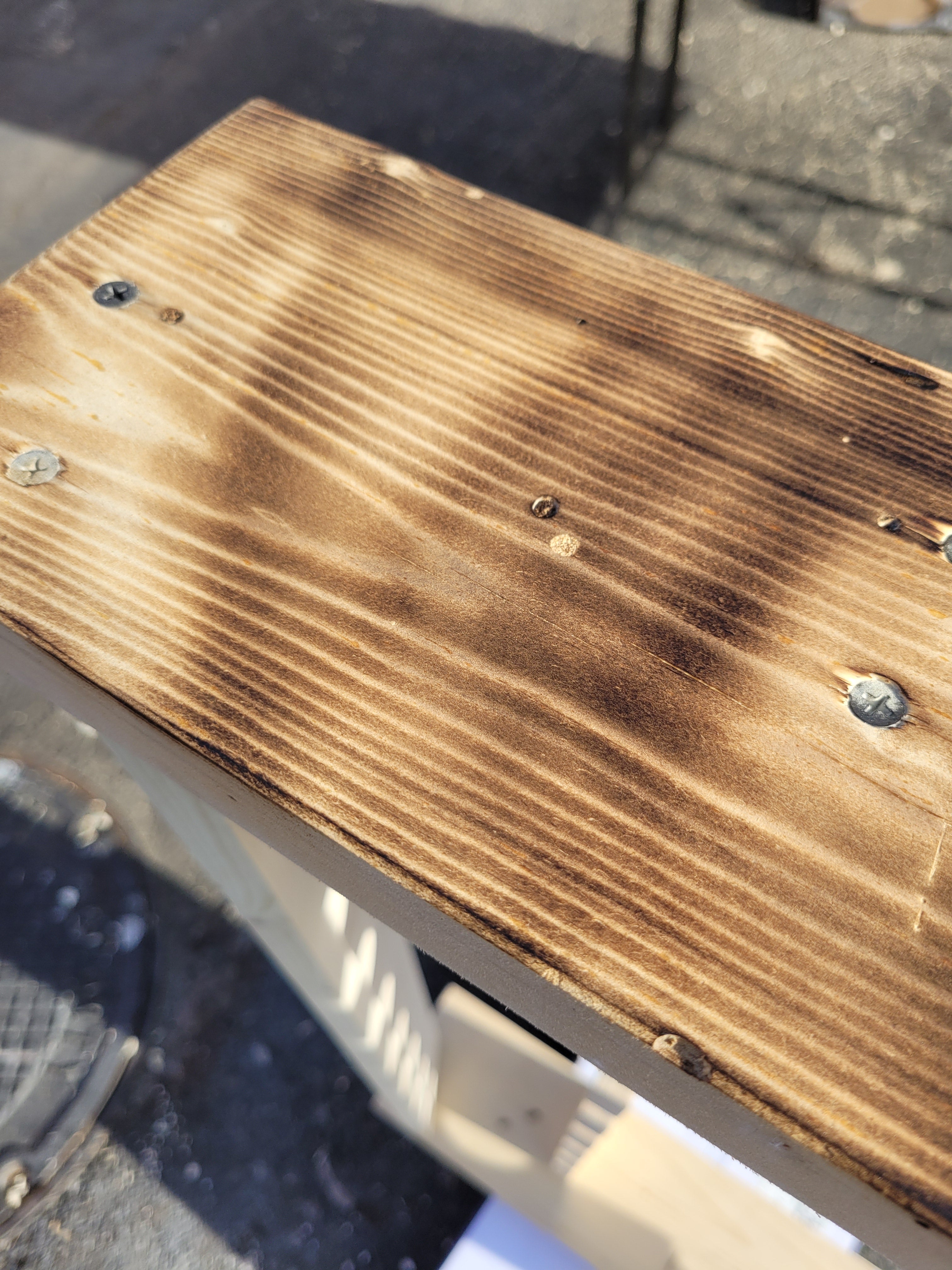 lightly burnt rod rack finish