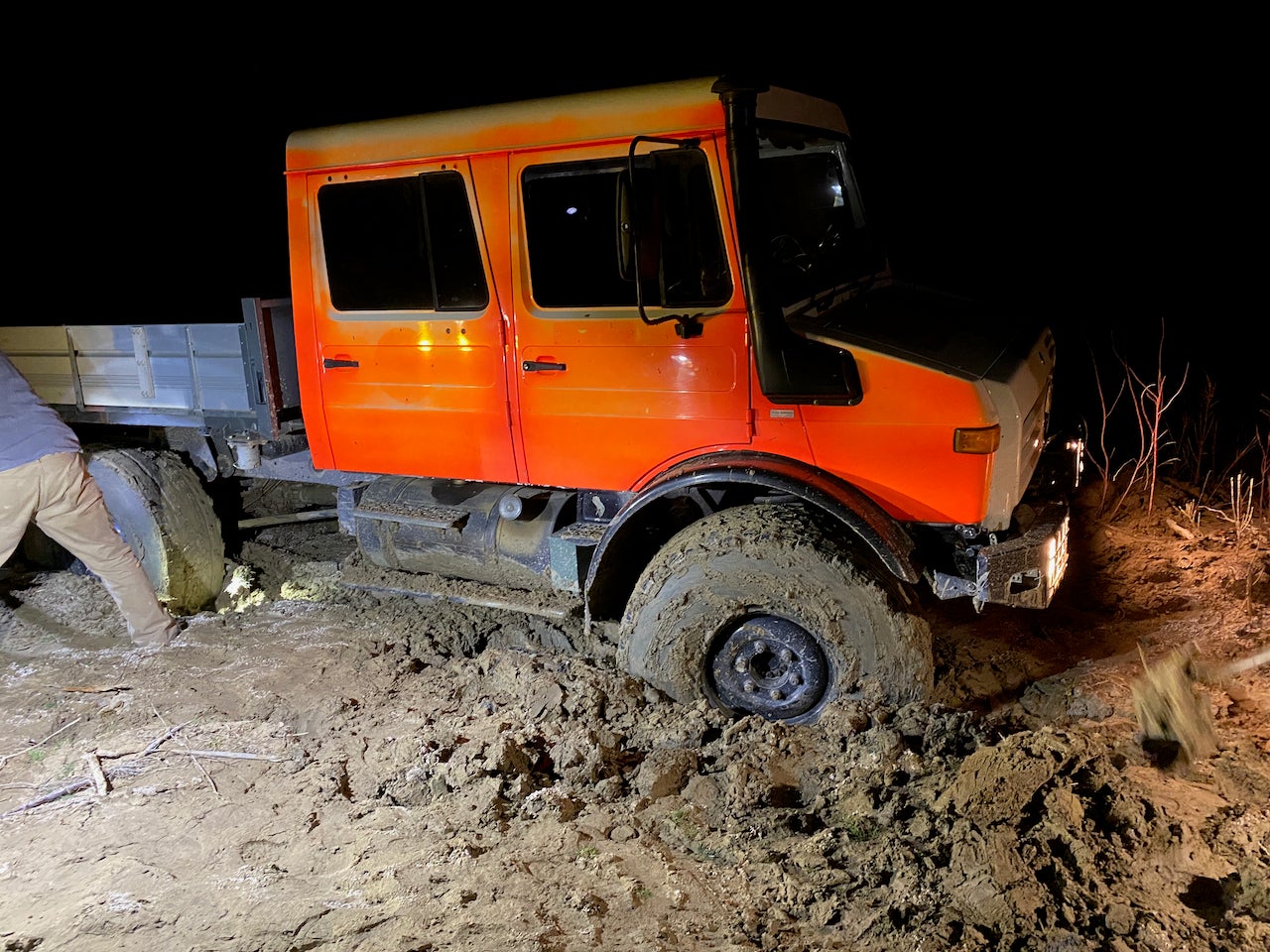 Unimog stuck in mud