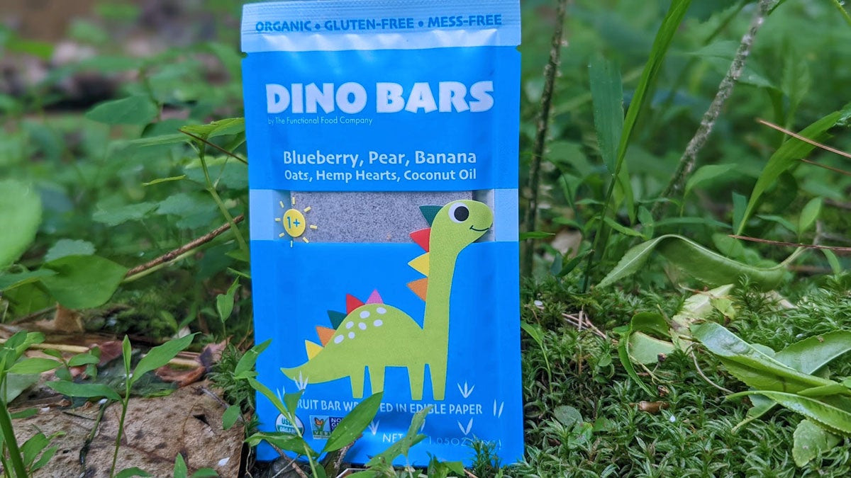 DINO BARS Organic Fruit Bar Kids Fruit Oats Hemp Hearts Coconut Oil Edible Paper Blueberry Pear Banana Oats Hemp Hearts Coconut Oil @eatdinobars instagram facebook