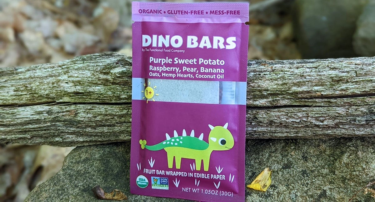 DINO BARS Organic Fruit Bar Kids Fruit Oats Hemp Hearts Coconut Oil Edible Paper Sweet Potato Raspberry Pear Banana Oats Hemp Hearts Coconut Oil loves made all natural artificial flavors