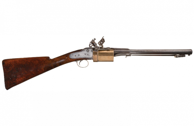 POTD: Useful or Useless – E.H. Collier Patent Revolving Flintlock Carbine