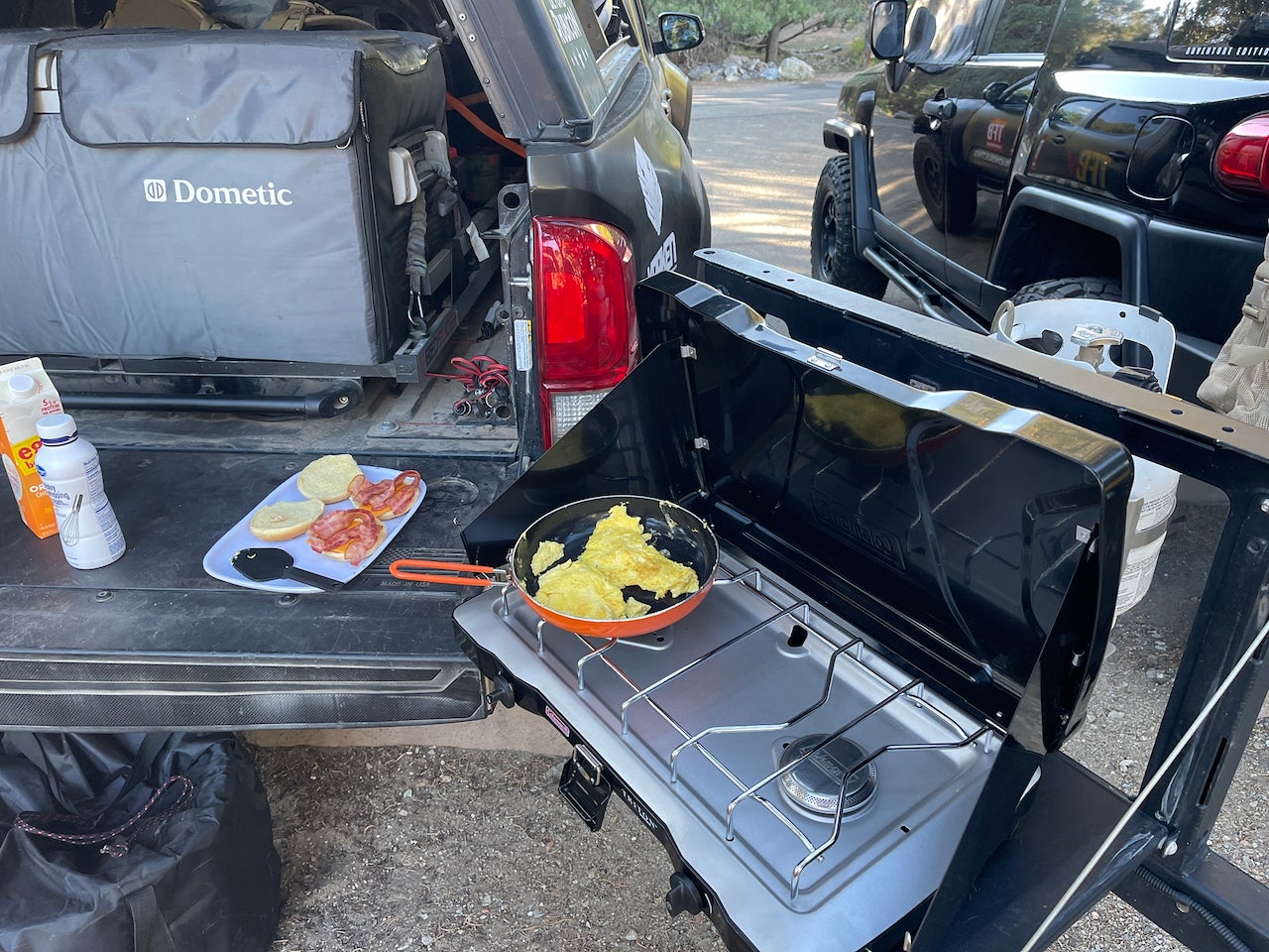 Cooking breakfast in back of truck - planning basics