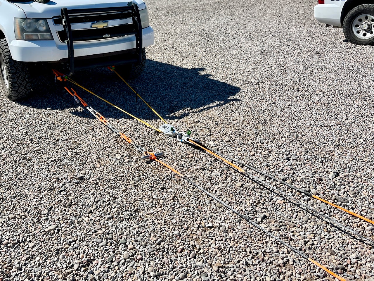double line pull set up with a safety line