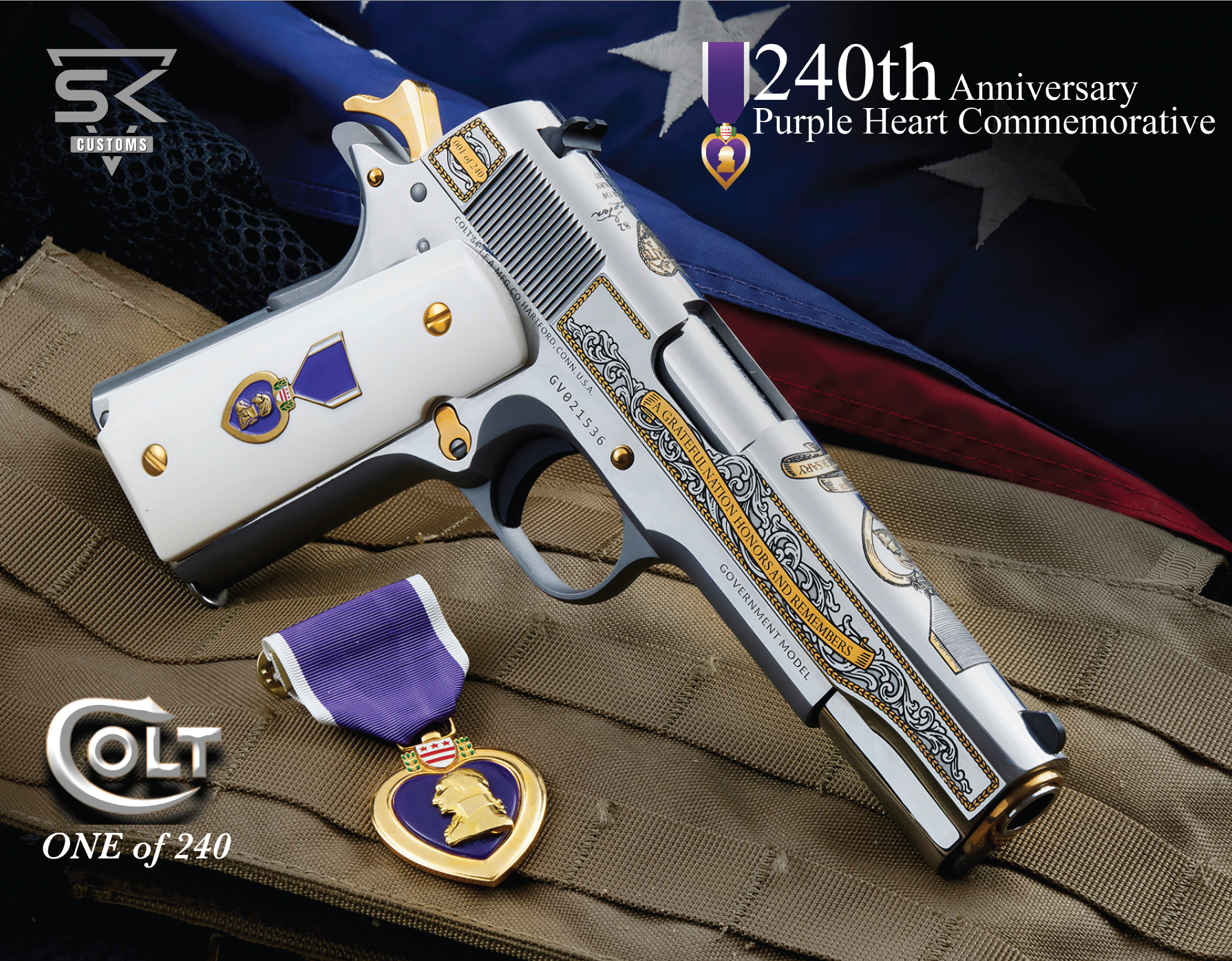 SK Customs Unveils New Purple Heart Colt 1911 Commemorative Pistol