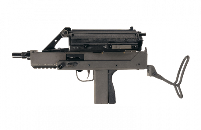 POTD: SWD Cobray M-11 Machine Gun Converted to Use Calico Mags POTD: SWD Cobray M-11 Machine Gun Converted to Use Calico Mags